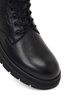 Erkek Siyah Bağcıklı Deri Bot | Derimod