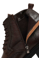 Erkek Kahverengi Fermuarlı Deri Bot | Derimod