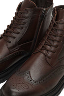 Erkek Kahverengi Fermuarlı Deri Bot | Derimod