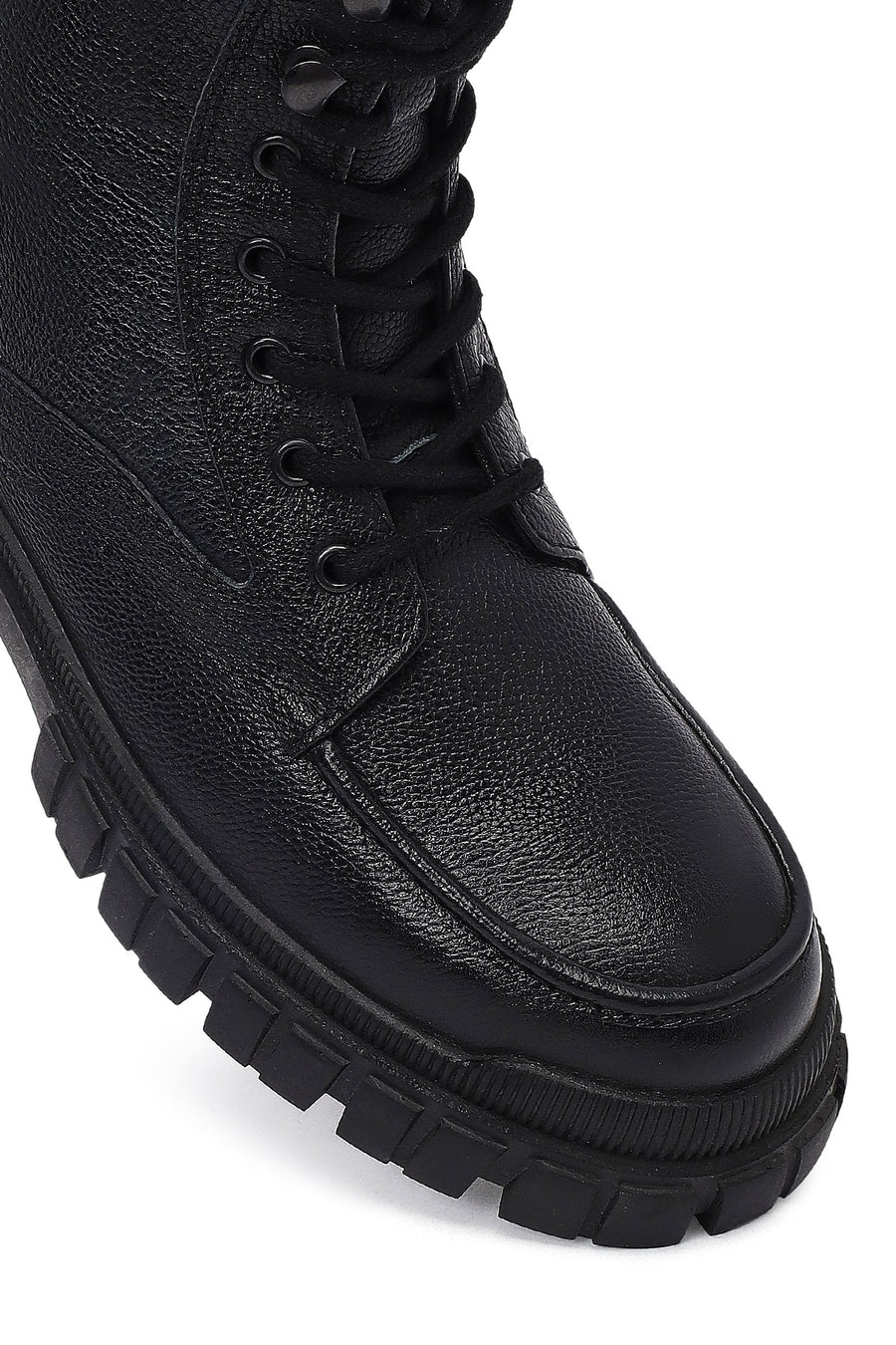 Men's Black Zippered Leather Postal Boots
