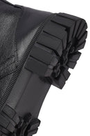 Men's Black Zippered Leather Postal Boots | Derimod