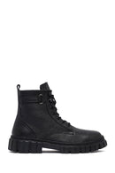 Men's Black Zippered Leather Casual Boots | Derimod