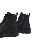 Men's Black Zippered Leather Casual Boots | Derimod
