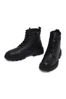 Men's Black Zippered Leather Casual Boots | Derimod