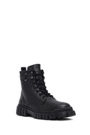 Men's Black Zippered Leather Casual Boots | Derimod