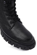 Men's Black Zippered Leather Casual Boots | Derimod