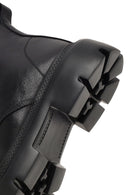 Men's Black Lace-Up Zipper Leather Casual Boot | Derimod