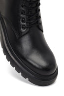 Men's Black Lace-Up Zipper Leather Casual Boot | Derimod