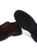 Erkek Kahverengi Bağcıklı Kalın Tabanlı Süet Deri Casual Ayakkabı | Derimod