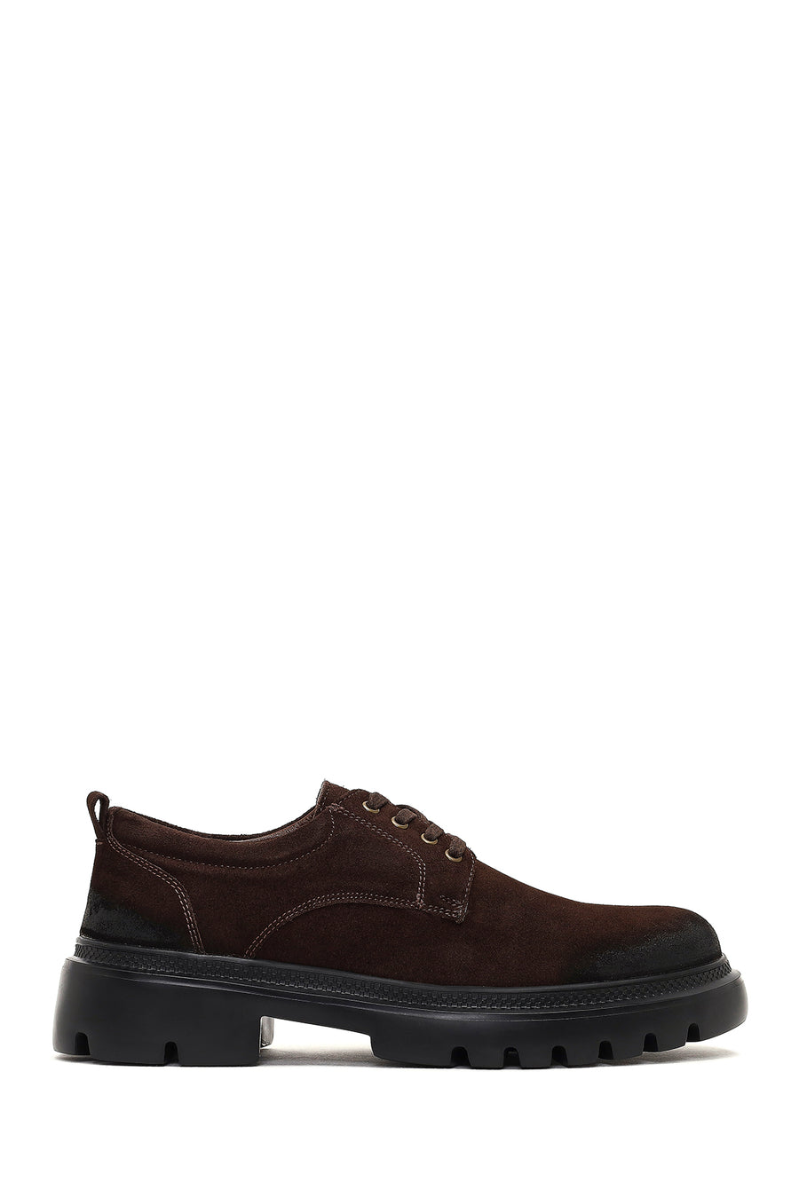 Men's Brown Lace-Up Thick-Soled Suede Leather Casual Shoes 25WFD701110 | Derimod