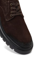 Erkek Kahverengi Bağcıklı Kalın Tabanlı Süet Deri Casual Ayakkabı | Derimod