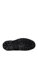 Erkek Siyah Bağcıklı Kalın Tabanlı Deri Casual Ayakkabı | Derimod