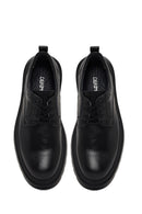 Erkek Siyah Bağcıklı Kalın Tabanlı Deri Casual Ayakkabı | Derimod