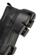 Erkek Siyah Bağcıklı Kalın Tabanlı Deri Casual Ayakkabı | Derimod