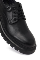 Erkek Siyah Bağcıklı Kalın Tabanlı Deri Casual Ayakkabı | Derimod