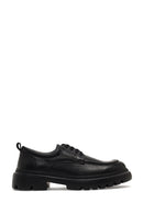 Men's Black Lace-Up Thick-Soled Leather Casual Shoe | Derimod