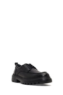 Men's Black Lace-Up Thick-Soled Leather Casual Shoe | Derimod