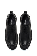 Men's Black Lace-Up Thick-Soled Leather Casual Shoe | Derimod