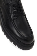 Men's Black Lace-Up Thick-Soled Leather Casual Shoe | Derimod