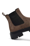 Erkek Vizon Kalın Tabanlı Süet Deri Chelsea Bot | Derimod