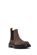 Erkek Vizon Kalın Tabanlı Süet Deri Chelsea Bot | Derimod