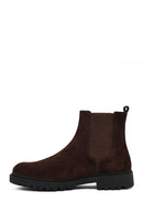 Men's Brown Suede Leather Chelsea Boots | Derimod