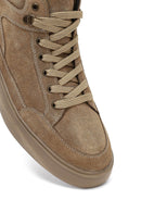 Men Beige Lace-up Suede Leather Sports Boot | Derimod