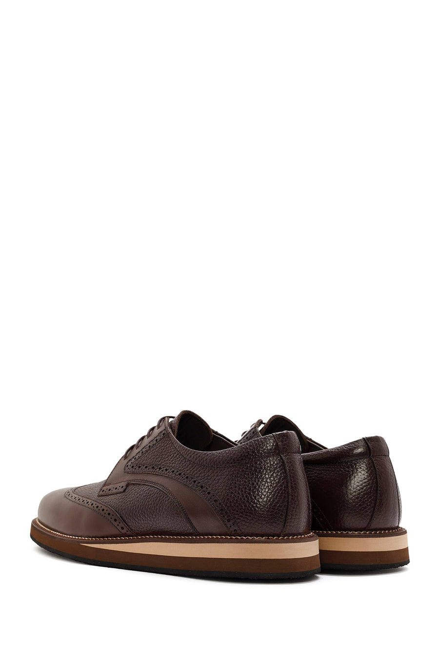 Men's Brown Lace Up Leather Casual Shoes