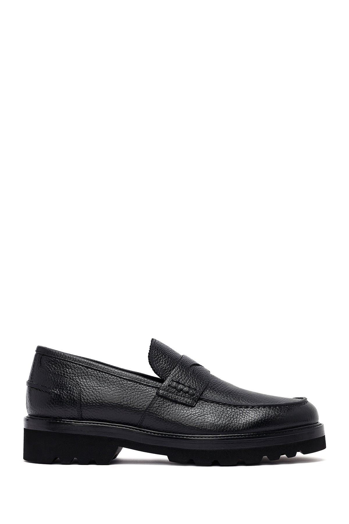 Male Black Leather Casual Loafers 25WFD7049FT | Derimod