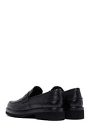 Male Black Leather Casual Loafers | Derimod
