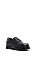 Male Black Leather Casual Loafers | Derimod