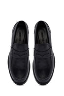 Male Black Leather Casual Loafers | Derimod