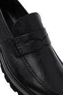 Male Black Leather Casual Loafers | Derimod