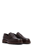 Male Brown Leather Casual Loafers | Derimod