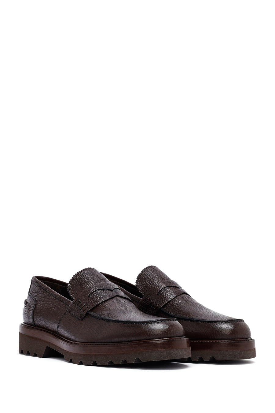 Male Brown Leather Casual Loafers