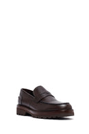 Male Brown Leather Casual Loafers | Derimod