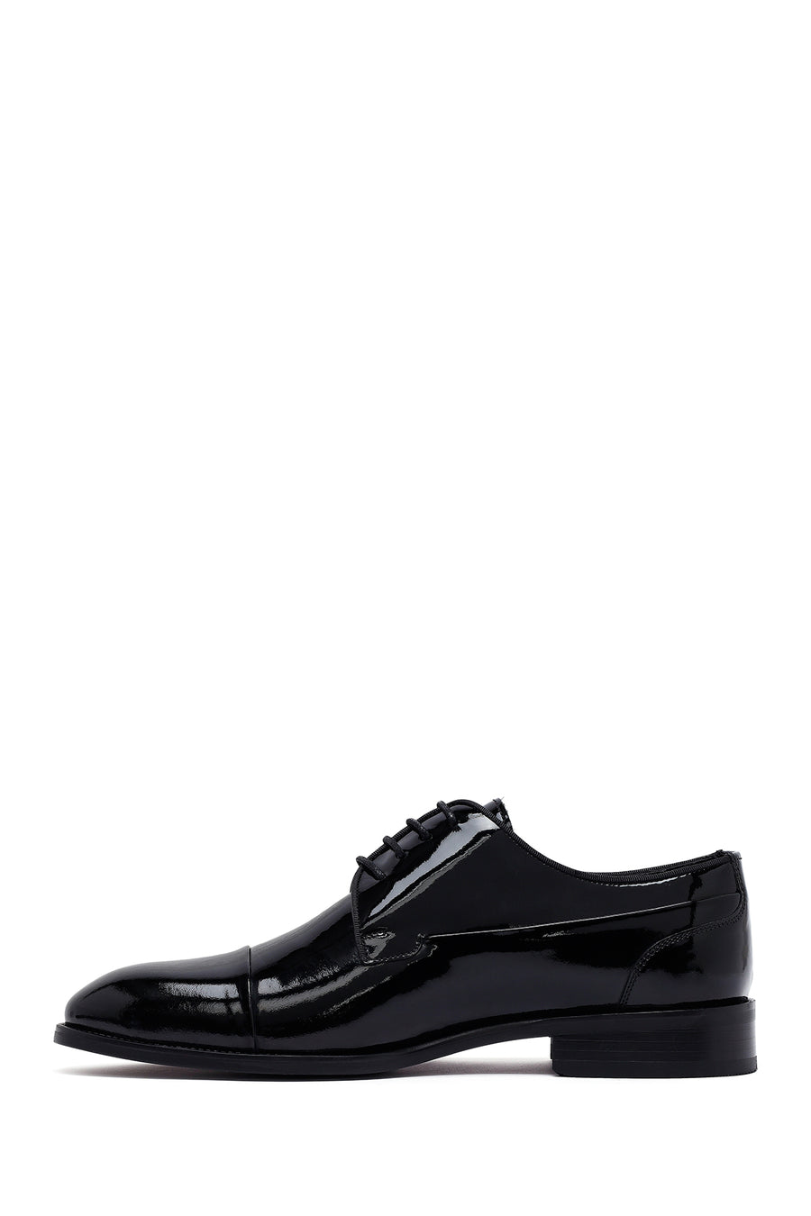 Men's Black Lace-Up Patent Leather Leather Classic Shoes