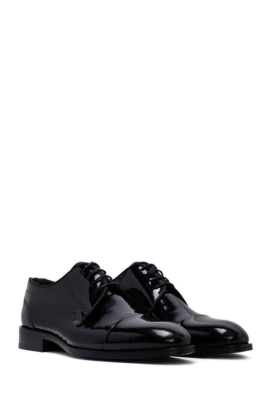 Men's Black Lace-Up Patent Leather Leather Classic Shoes