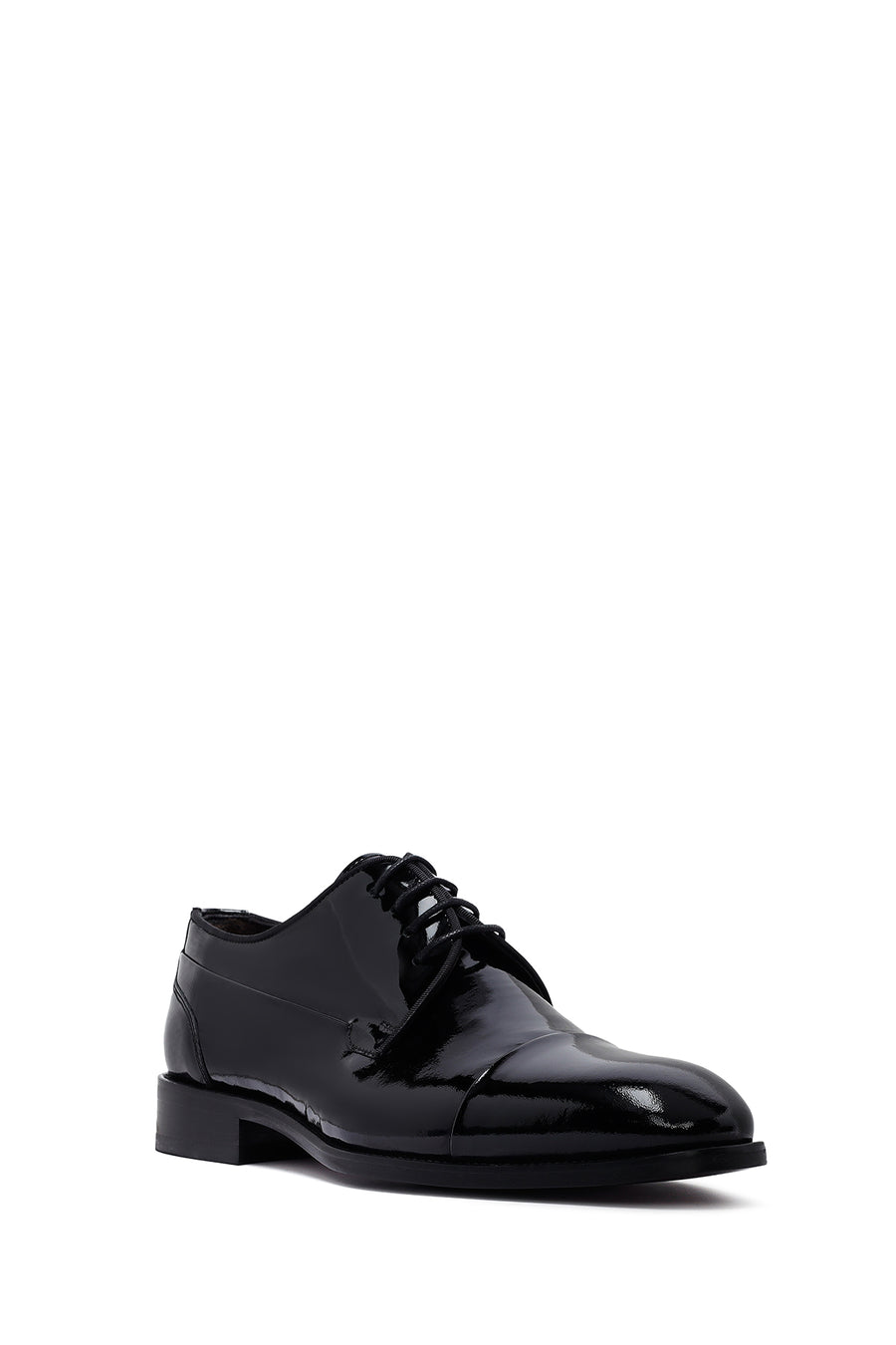 Men's Black Lace-Up Patent Leather Leather Classic Shoes