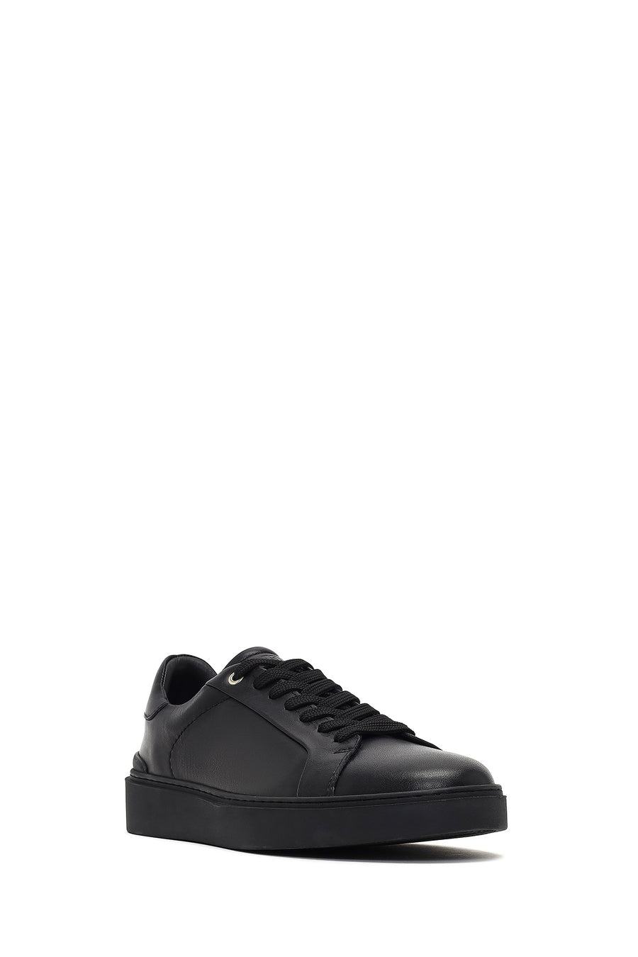 Erkek Siyah Bağcıklı Deri Sneaker