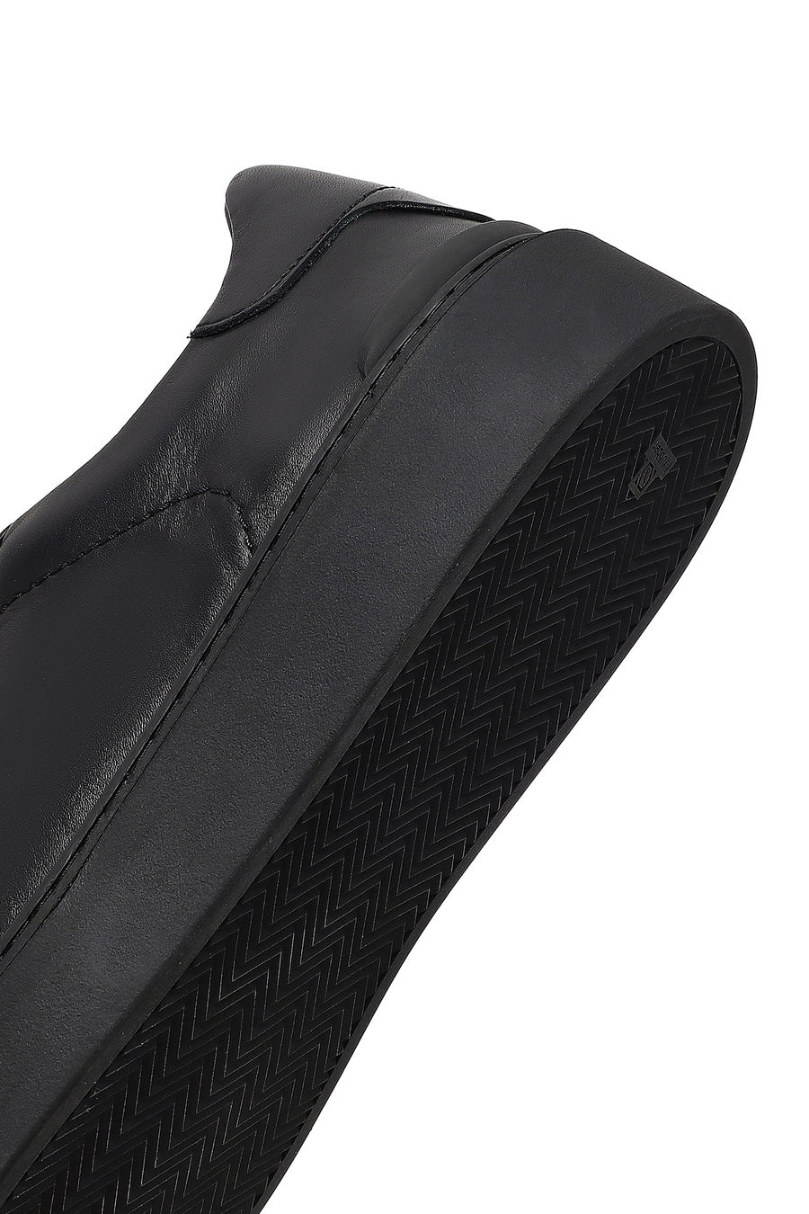 Erkek Siyah Bağcıklı Deri Sneaker
