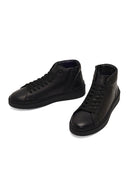 Men's Black Zippered Thick-Soled Leather Sports Boots | Derimod