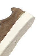 Erkek Vizon Bağcıklı Kalın Tabanlı Nubuk Deri Sneaker | Derimod