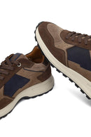 Erkek Kahverengi Bağcıklı Deri Sneaker | Derimod