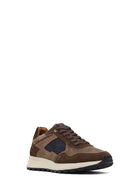 Erkek Kahverengi Bağcıklı Deri Sneaker | Derimod