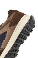 Erkek Kahverengi Bağcıklı Deri Sneaker | Derimod