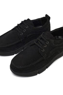 Men's Black Lace-up Nubuck Leather Casual Shoes | Derimod