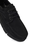 Men's Black Lace-up Nubuck Leather Casual Shoes | Derimod