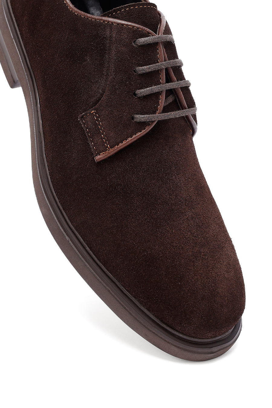 Men's Brown Lace-Up Suede Leather Casual Shoes