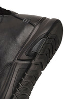 Erkek Siyah Bağcıklı Fermuarlı Deri Casual Bot | Derimod